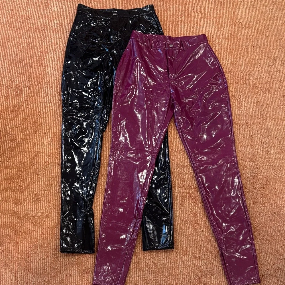 Fashionova Black AND Burgundy Vinyl Pants with soft interior (sweat proof) +more - Picture 13 of 16